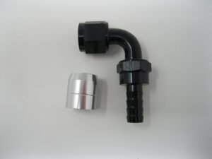 Black Crimp Ends for 200/210 Series Hose – 90 deg
